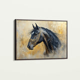 Horses 013 Canvas Art 60 x 40 cm / Black