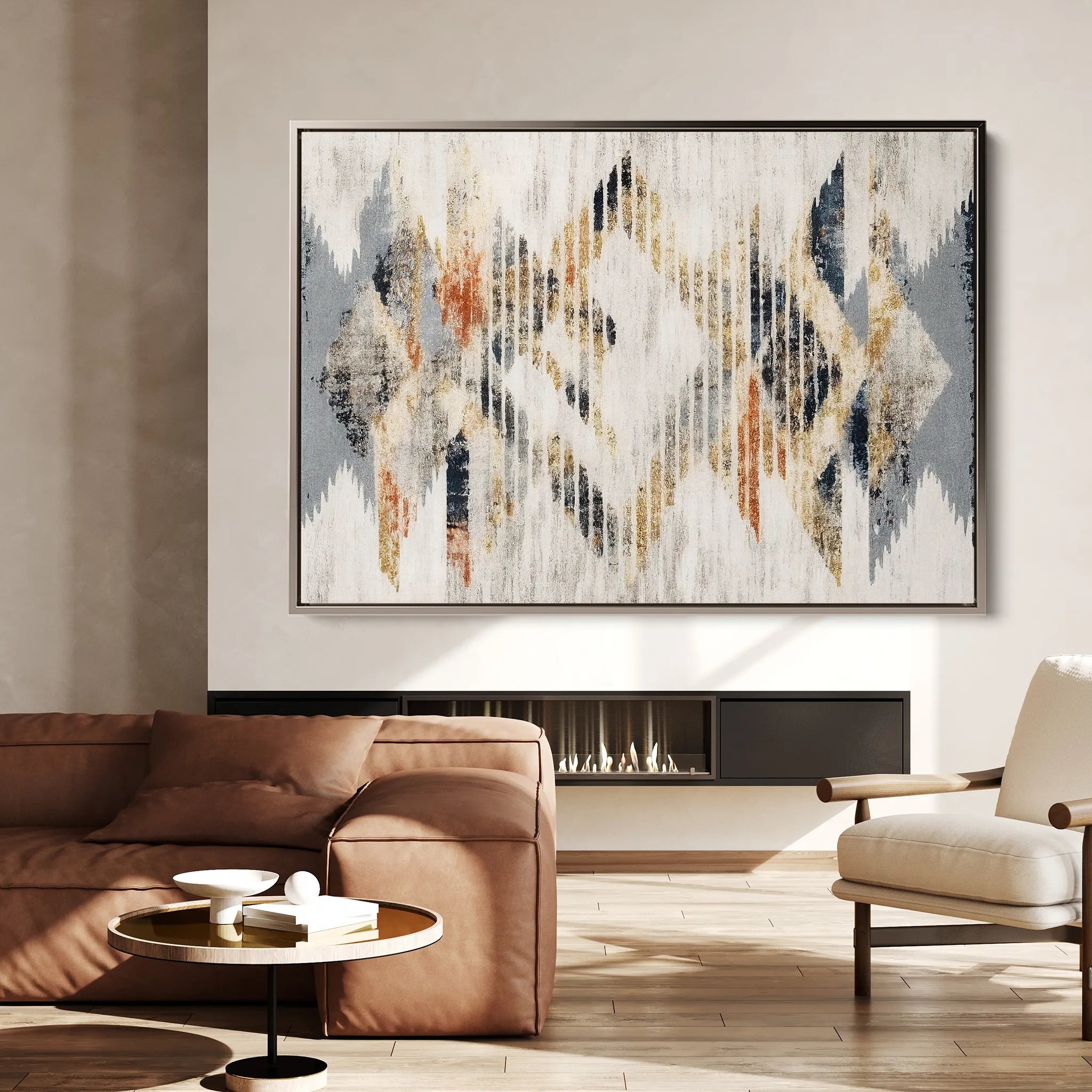 Abstract 014 Canvas Art 60 x 40 cm / Black