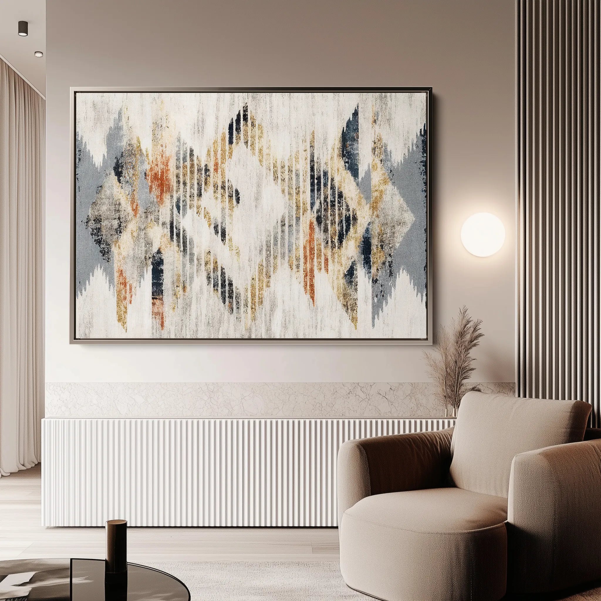 Abstract 014 Canvas Art 60 x 40 cm / Black