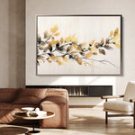 Floral 014 Canvas Art 60 x 40 cm / Black