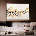 Floral 014 Canvas Art 60 x 40 cm / Black