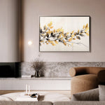 Floral 014 Canvas Art 60 x 40 cm / Black