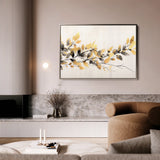 Floral 014 Canvas Art 60 x 40 cm / Black