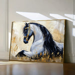Horses 014 Canvas Art 60 x 40 cm / Black