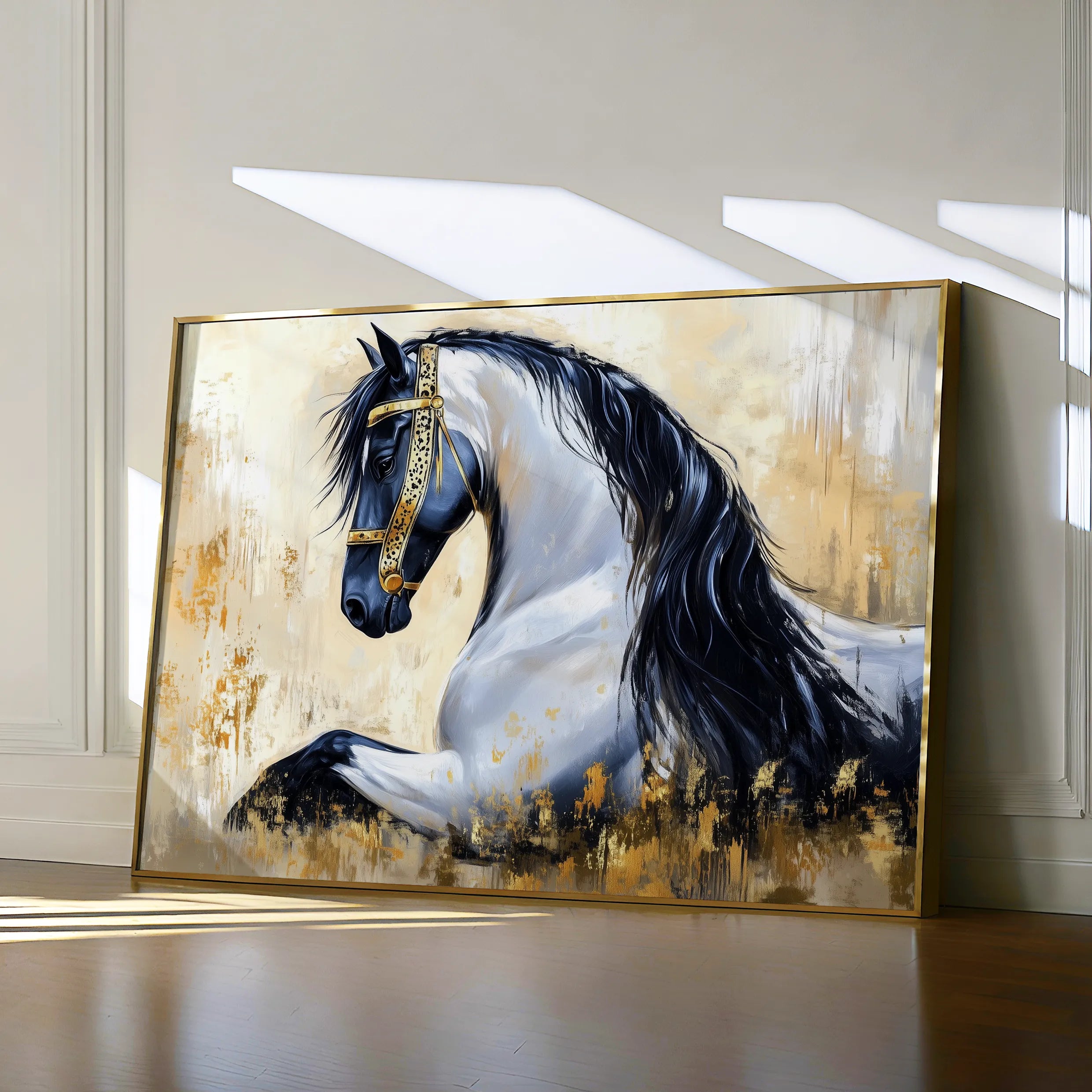 Horses 014 Canvas Art 60 x 40 cm / Black