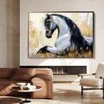 Horses 014 Canvas Art 60 x 40 cm / Black