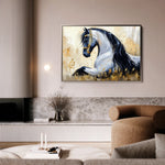 Horses 014 Canvas Art 60 x 40 cm / Black