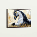 Horses 014 Canvas Art 60 x 40 cm / Black