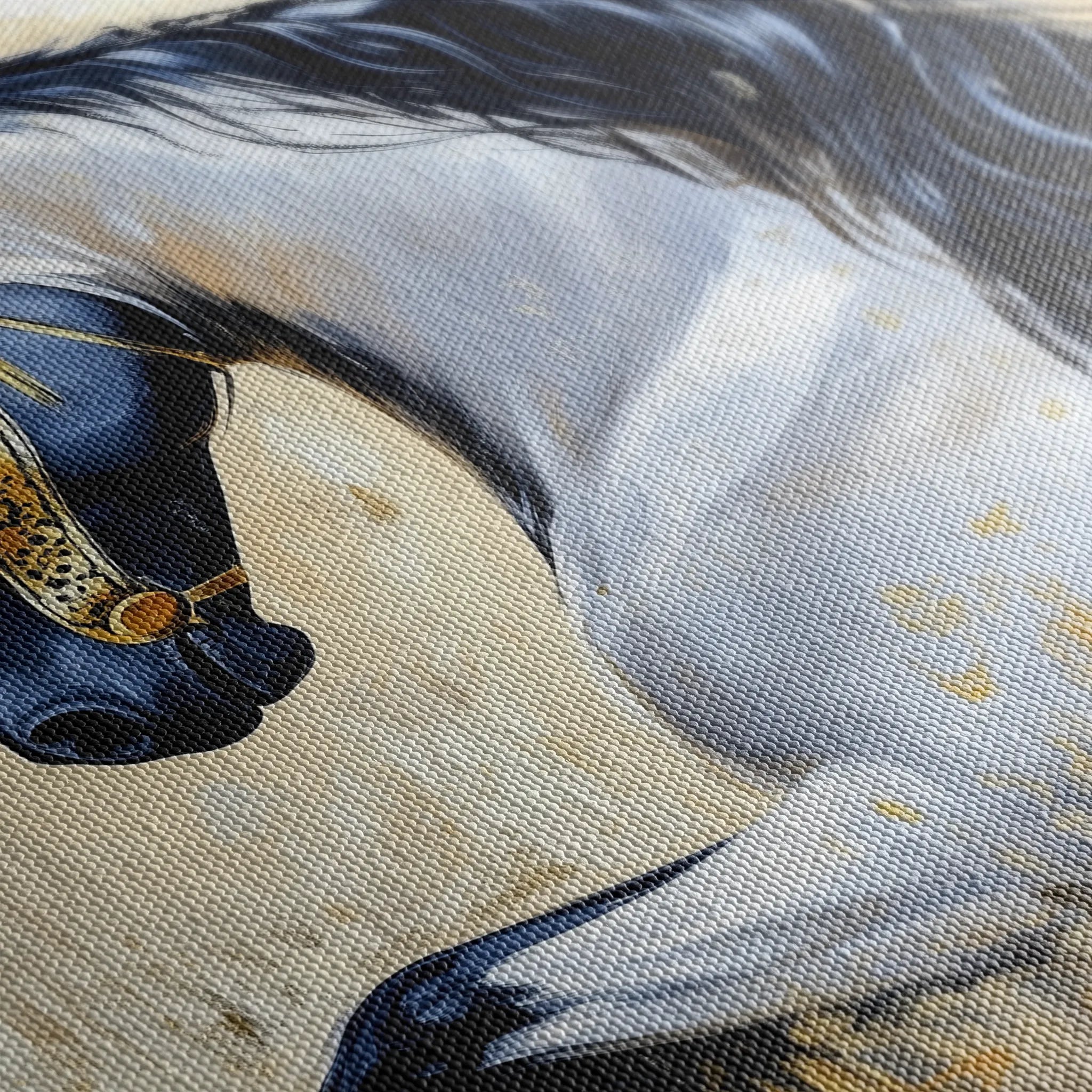 Horses 014 Canvas Art 60 x 40 cm / Black