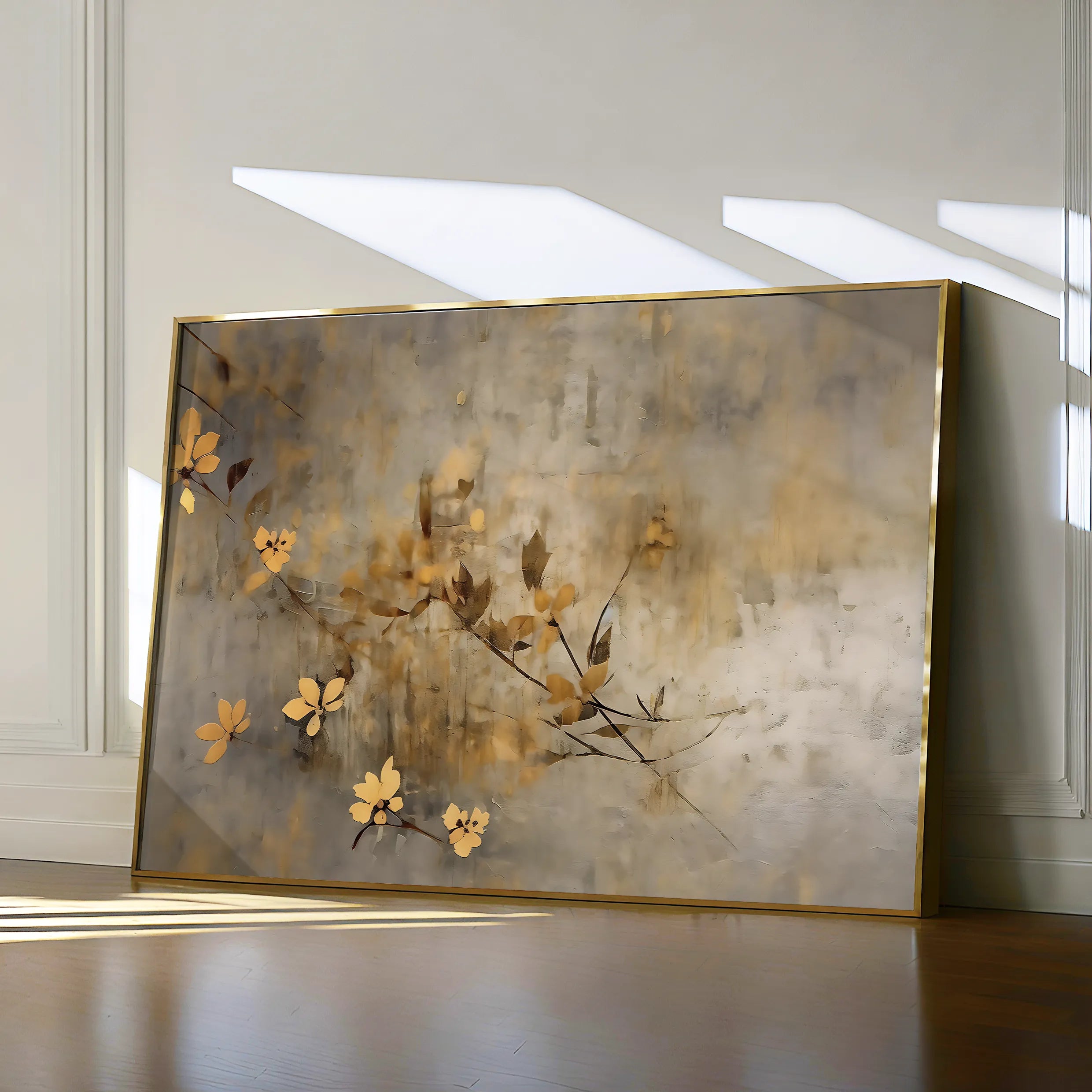 Floral 015 Canvas Art 60 x 40 cm / Black