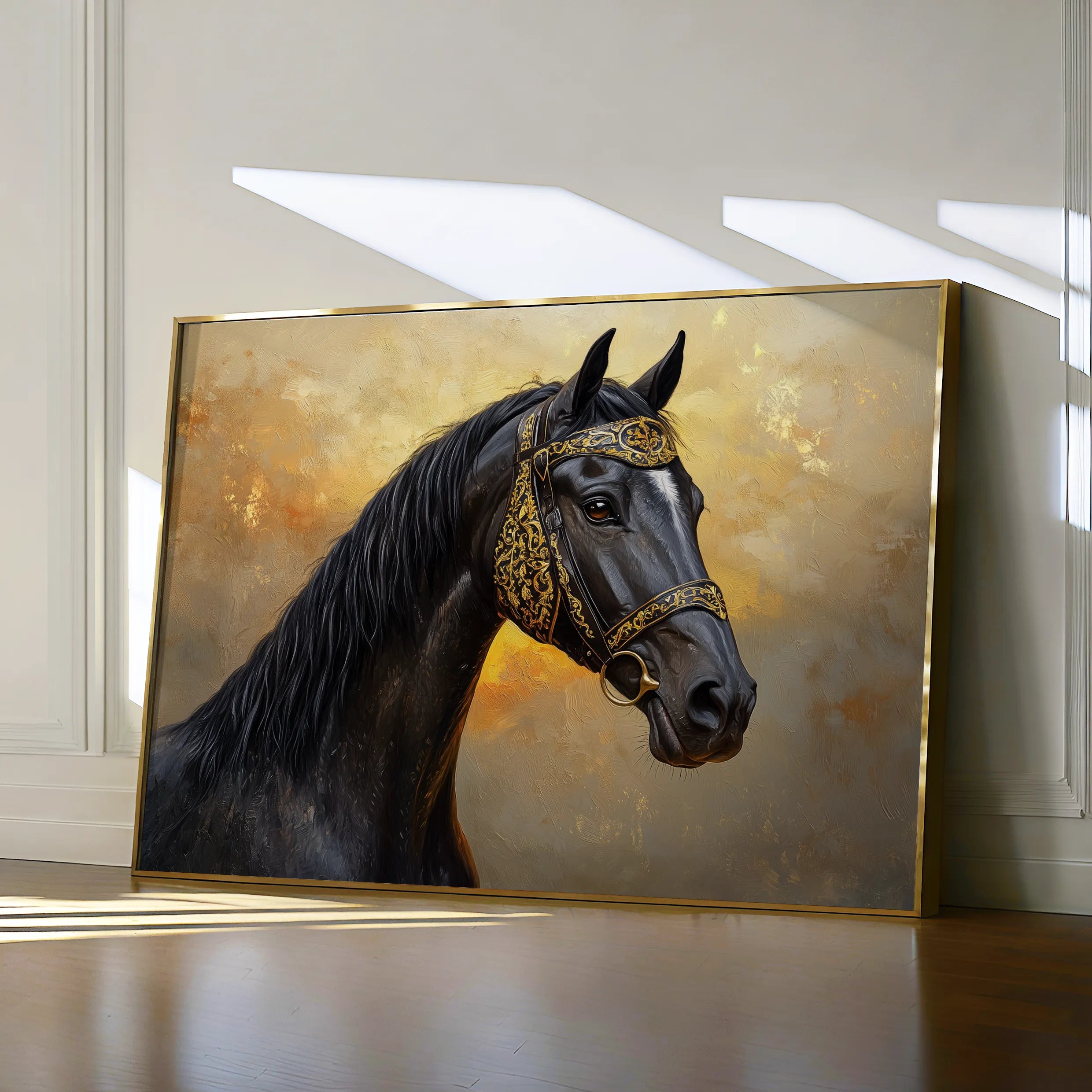 Horses 015 Canvas Art 60 x 40 cm / Black