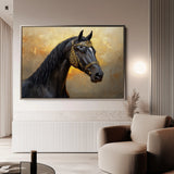 Horses 015 Canvas Art 60 x 40 cm / Black
