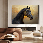 Horses 015 Canvas Art 60 x 40 cm / Black