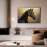Horses 015 Canvas Art 60 x 40 cm / Black