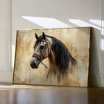 Horses 016 Canvas Art 60 x 40 cm / Black