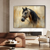 Horses 016 Canvas Art 60 x 40 cm / Black