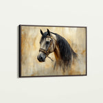 Horses 016 Canvas Art 60 x 40 cm / Black