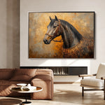 Horses 017 Canvas Art 60 x 40 cm / Black