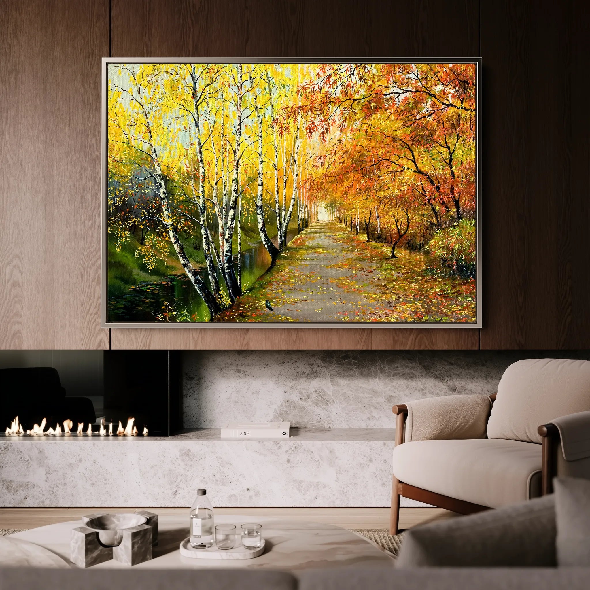 Landscape 017 Canvas Art 60 x 40 cm / Black