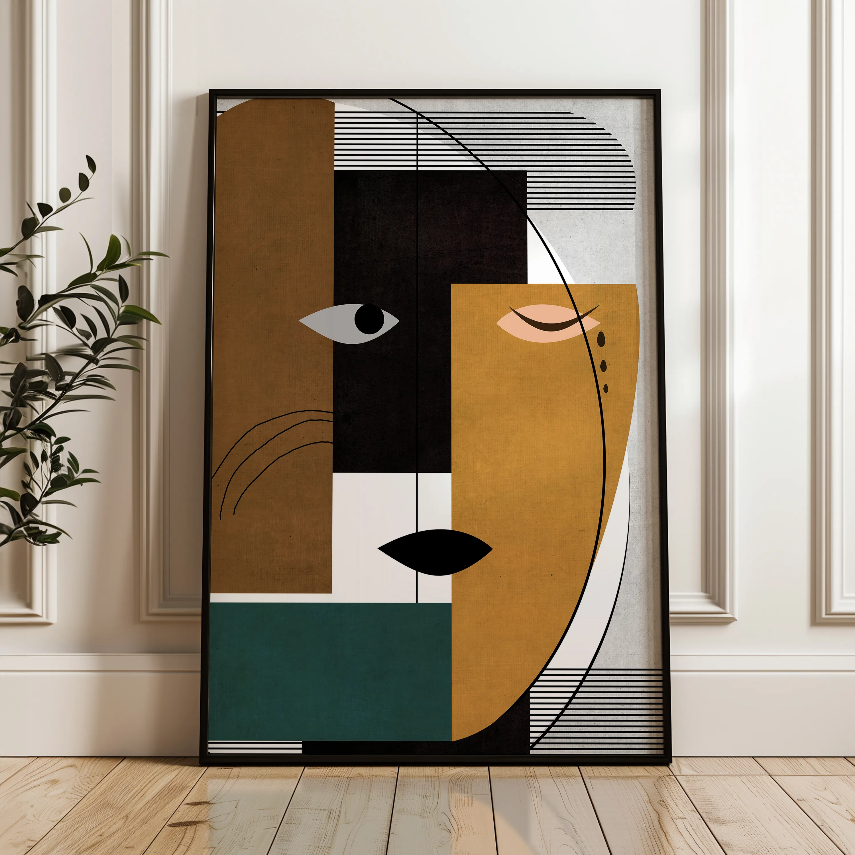 Portrait 017 Canvas Art 60 x 40 cm / Black