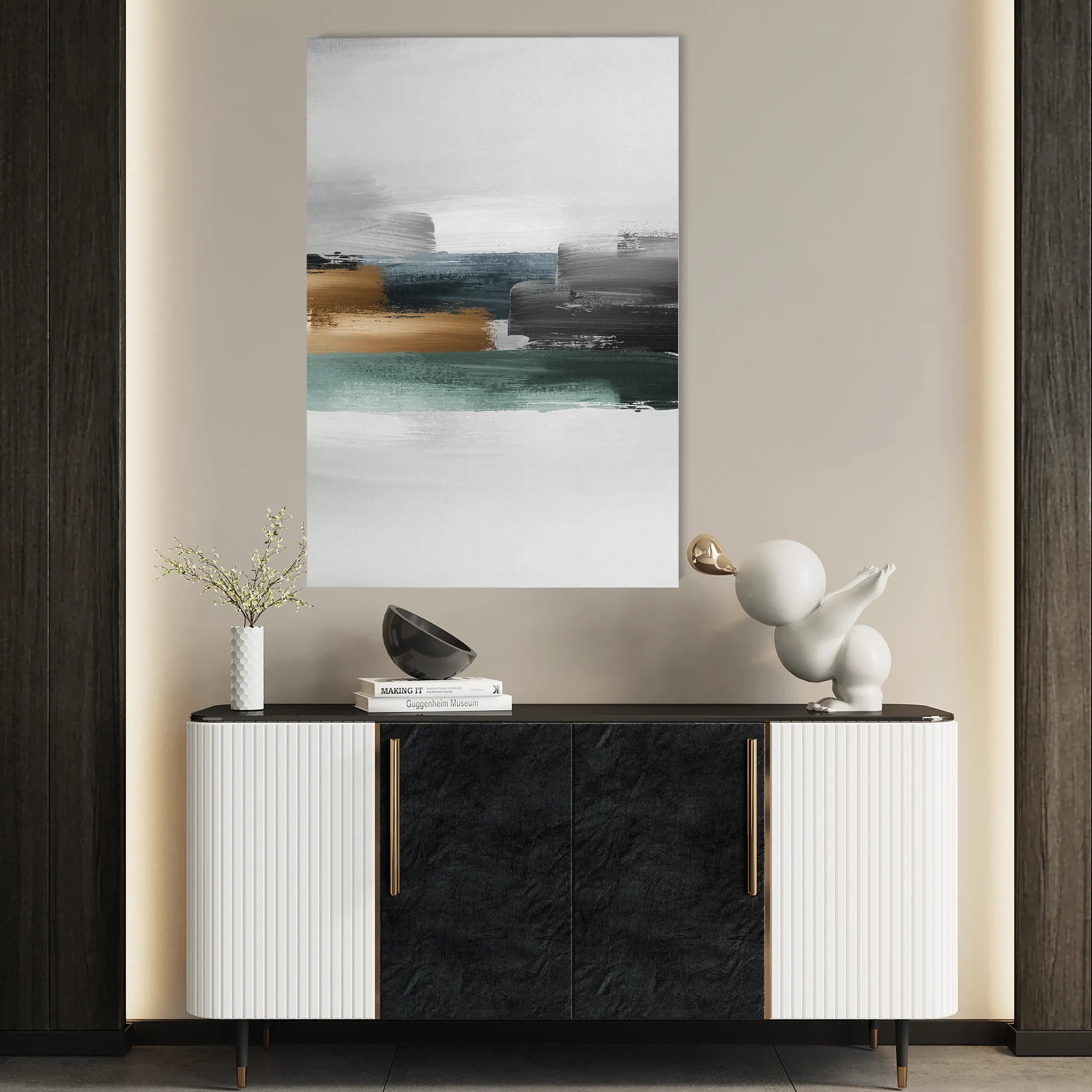 Abstract 018 Canvas Art 60 x 40 cm / Black