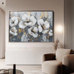 Floral 018 Canvas Art 60 x 40 cm / Black