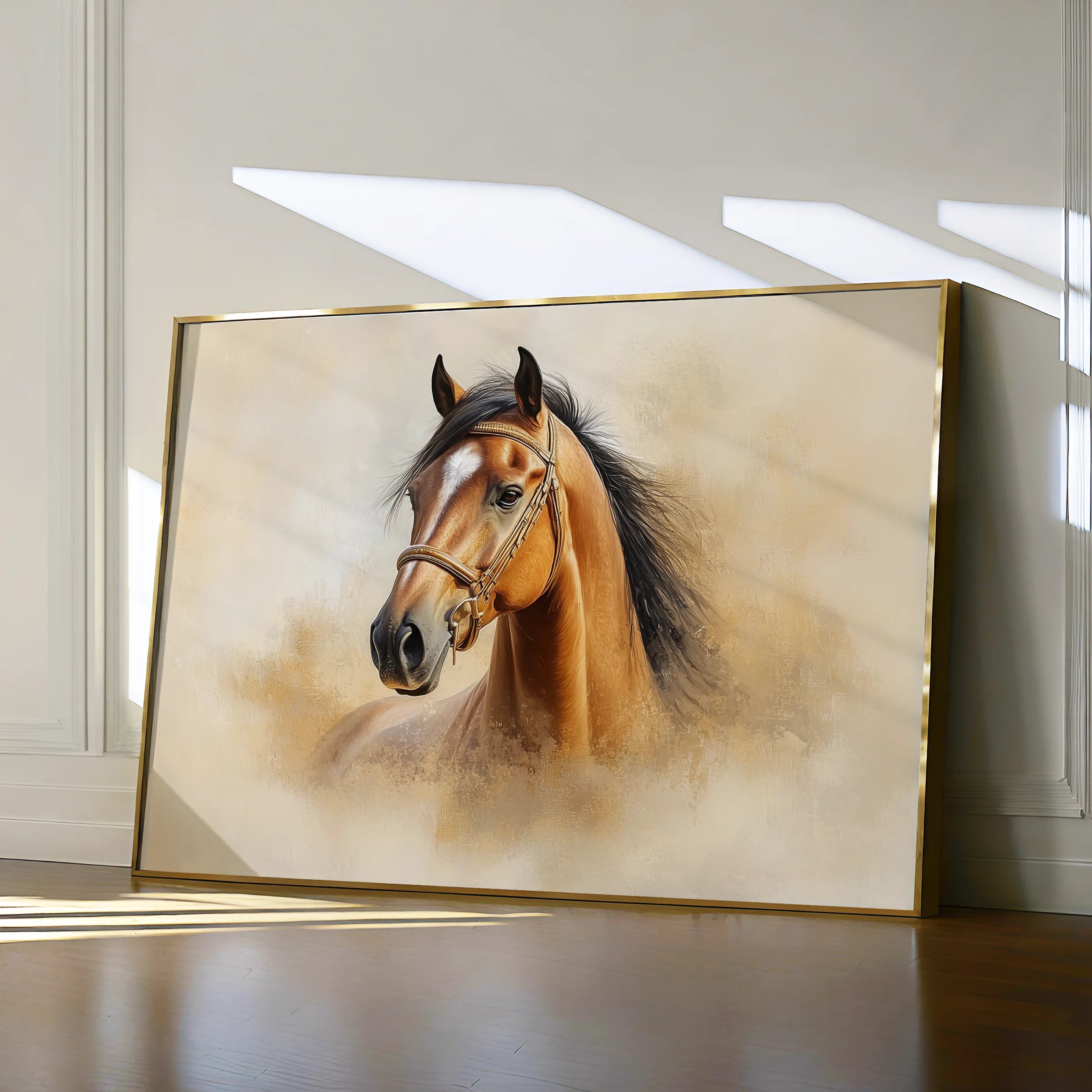 Horses 018 Canvas Art 60 x 40 cm / Black