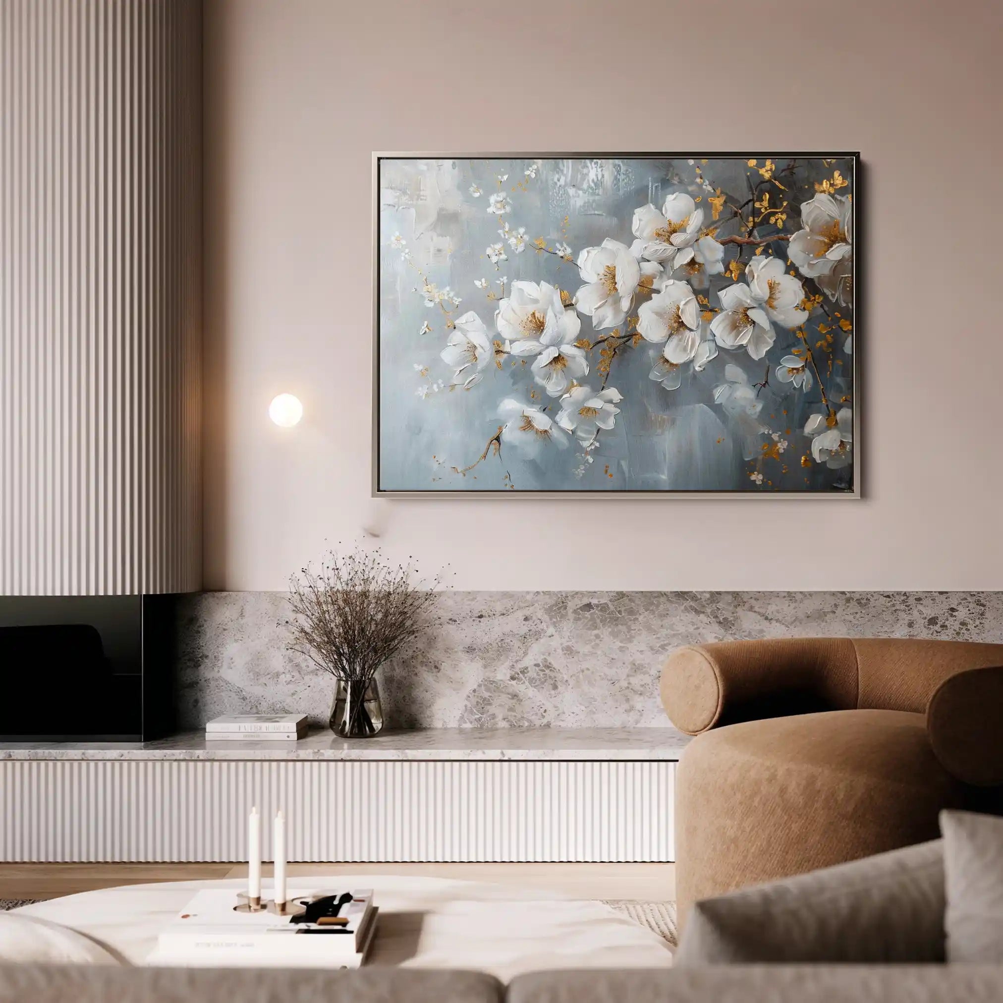 Floral 019 Canvas Art 60 x 40 cm / Black