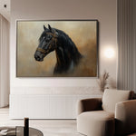 Horses 019 Canvas Art 60 x 40 cm / Black