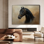 Horses 019 Canvas Art 60 x 40 cm / Black
