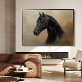 Horses 019 Canvas Art 60 x 40 cm / Black