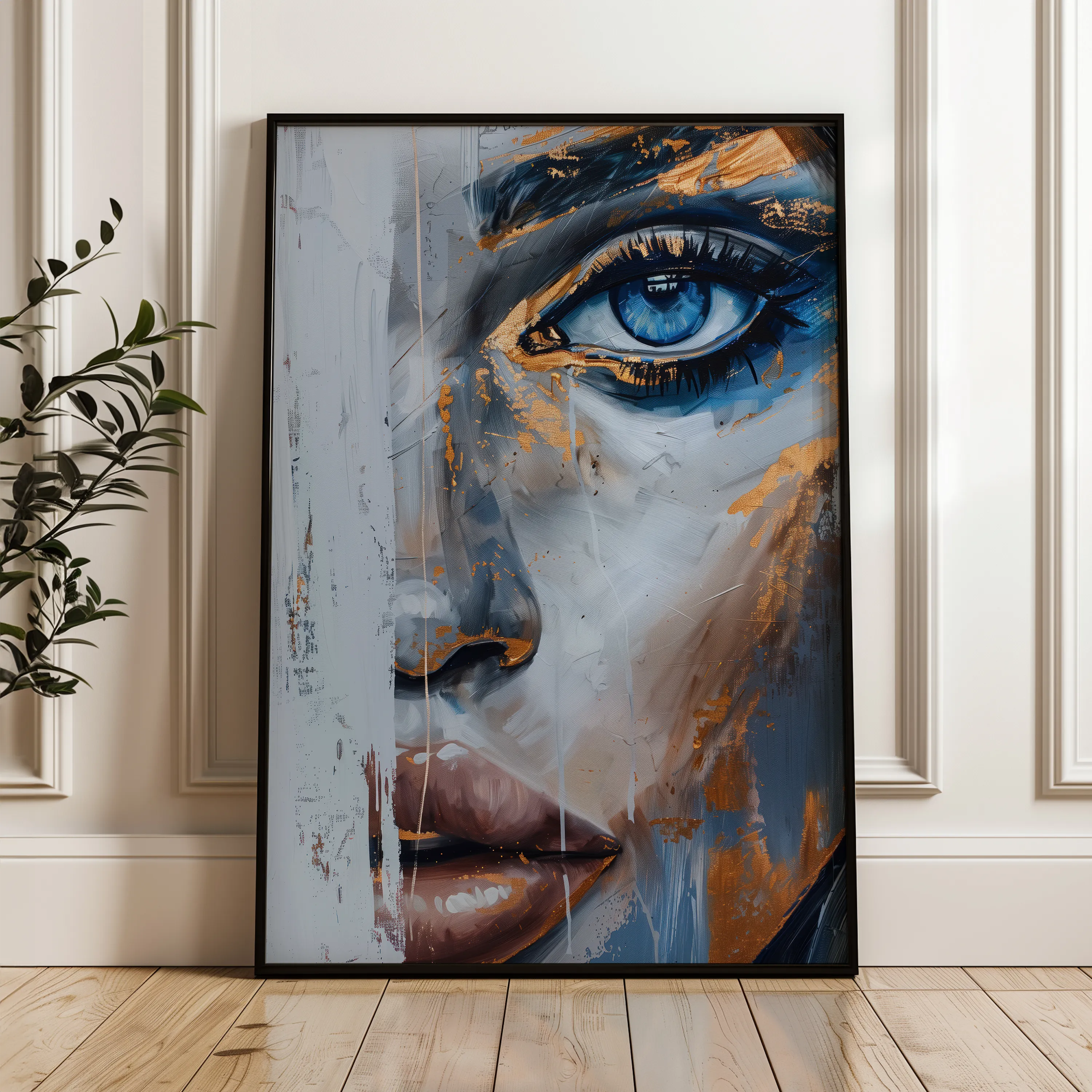 Portrait 019 Canvas Art 60 x 40 cm / Black