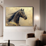 Horses 020 Canvas Art 60 x 40 cm / Black