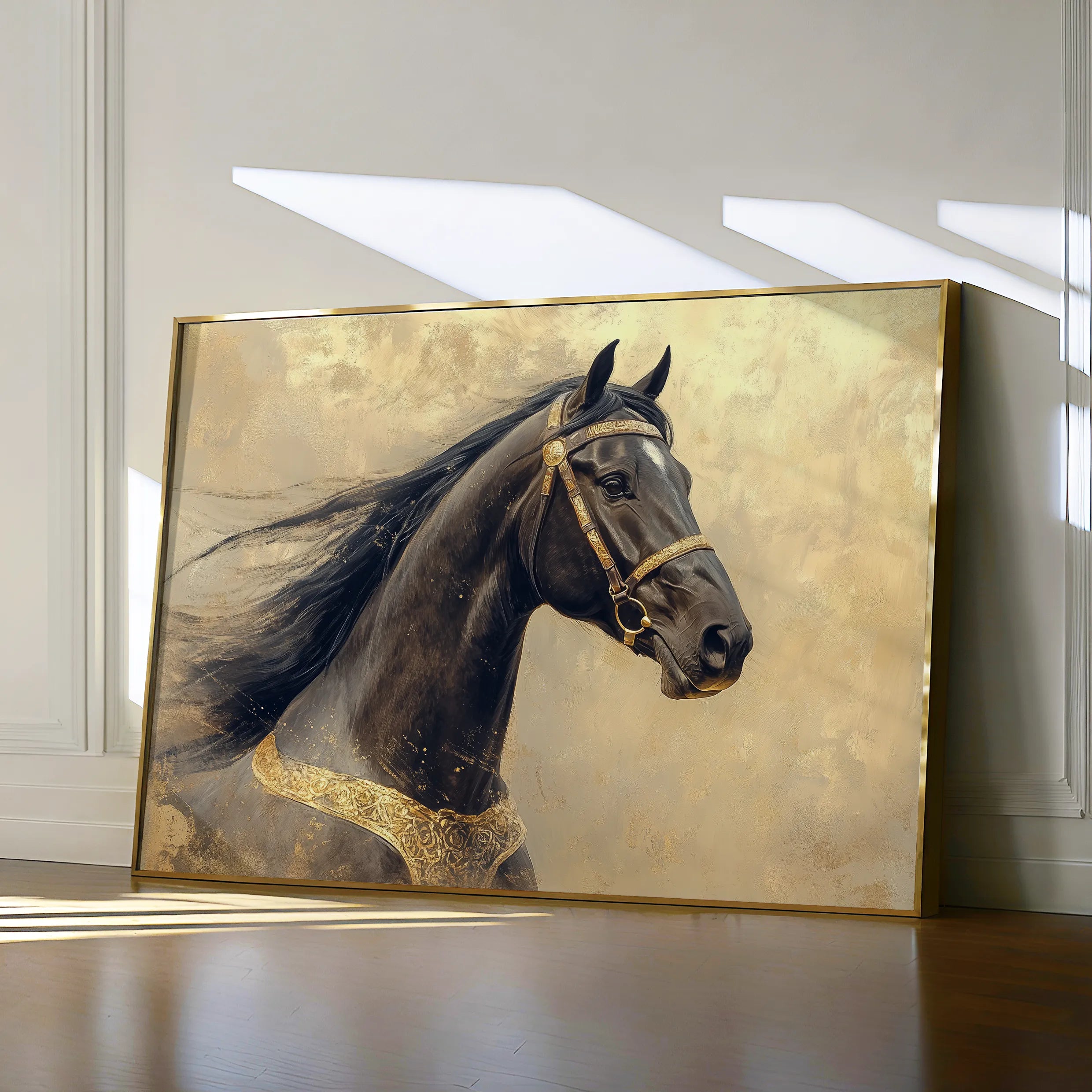 Horses 020 Canvas Art 60 x 40 cm / Black