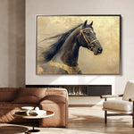 Horses 020 Canvas Art 60 x 40 cm / Black