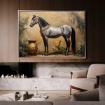 Horses 021 Canvas Art 60 x 40 cm / Black