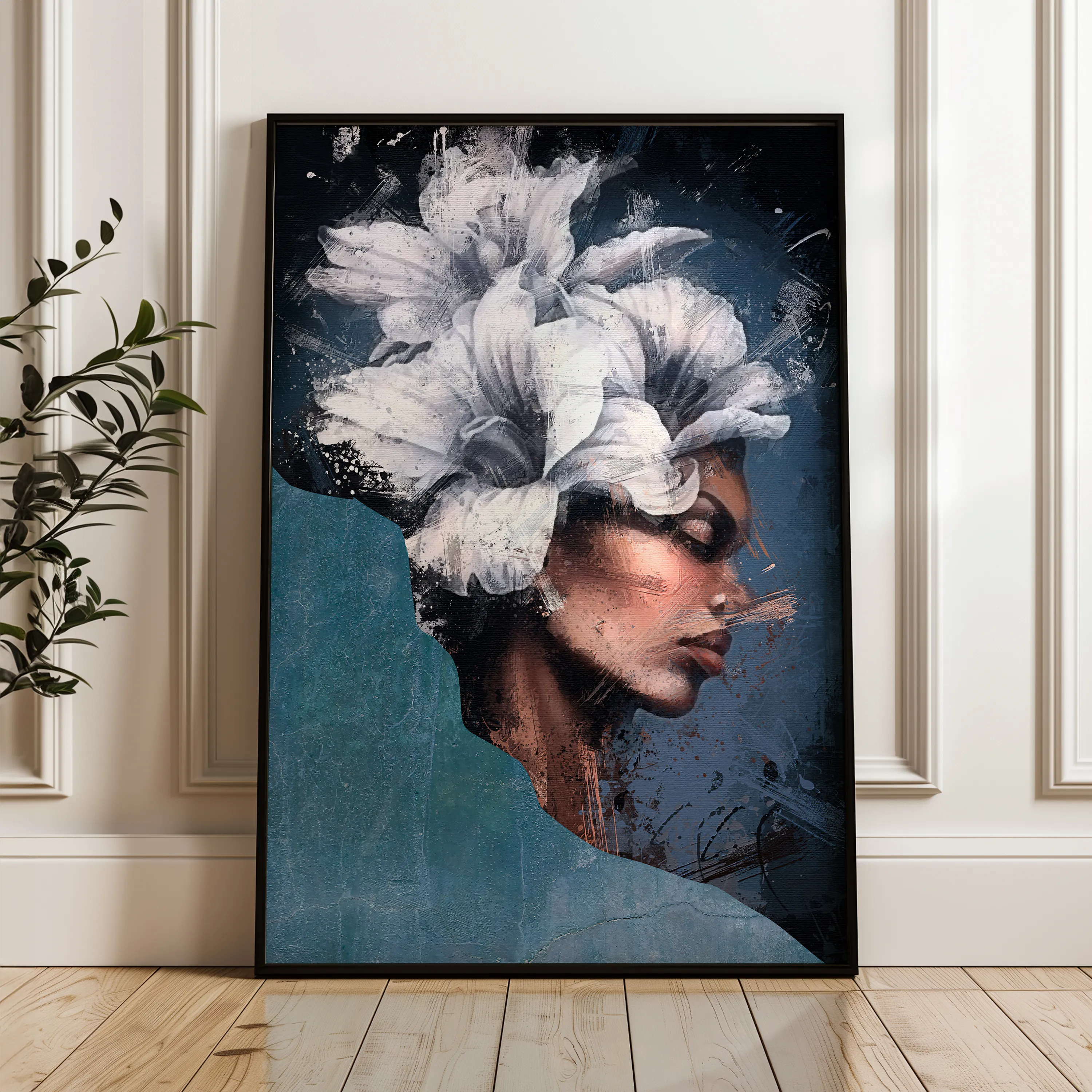 Portrait 021 Canvas Art 60 x 40 cm / Black