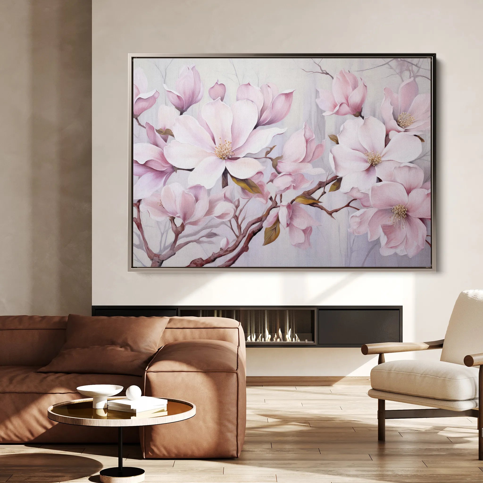 Floral 022 Canvas Art 60 x 40 cm / Black