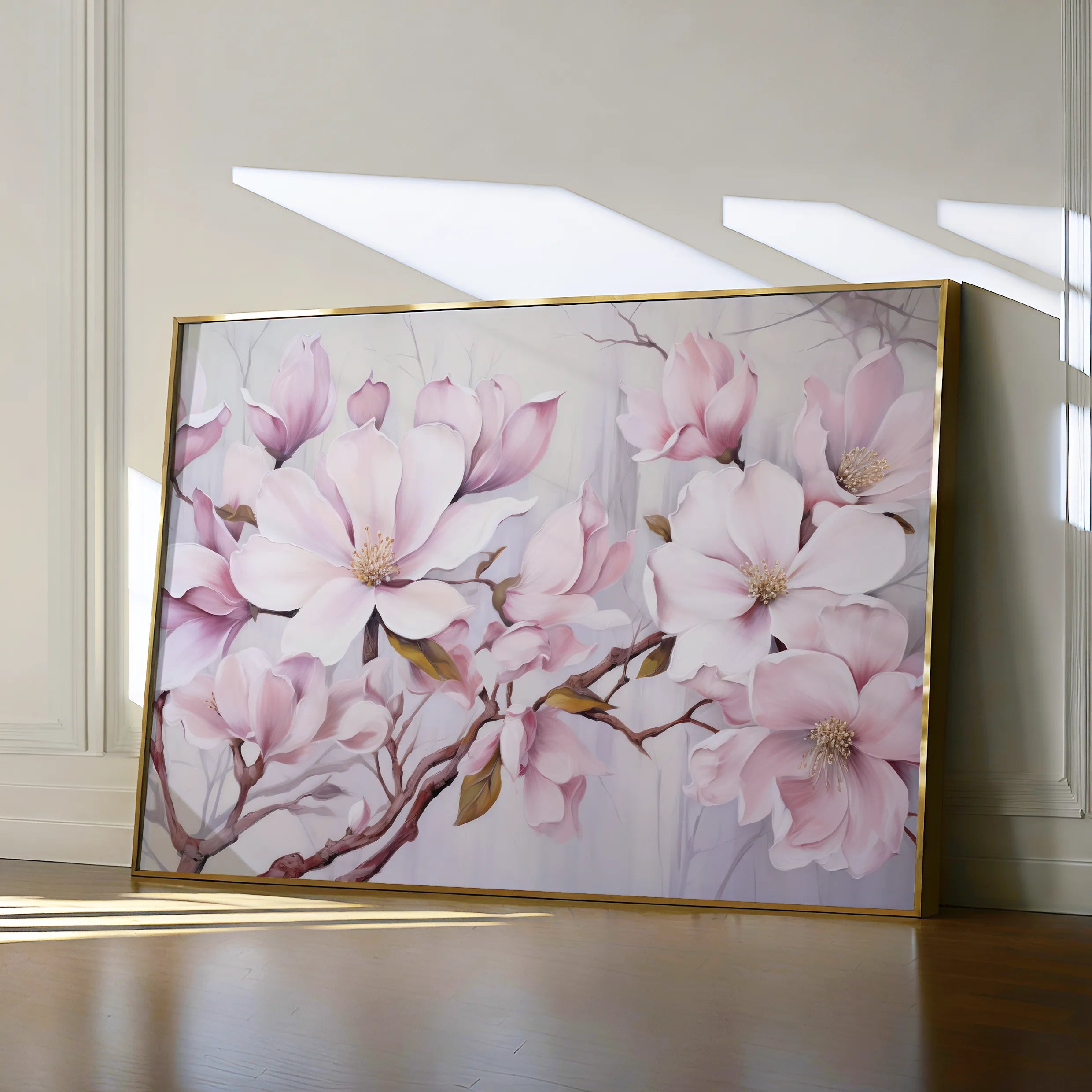 Floral 022 Canvas Art 60 x 40 cm / Black