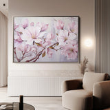 Floral 022 Canvas Art 60 x 40 cm / Black