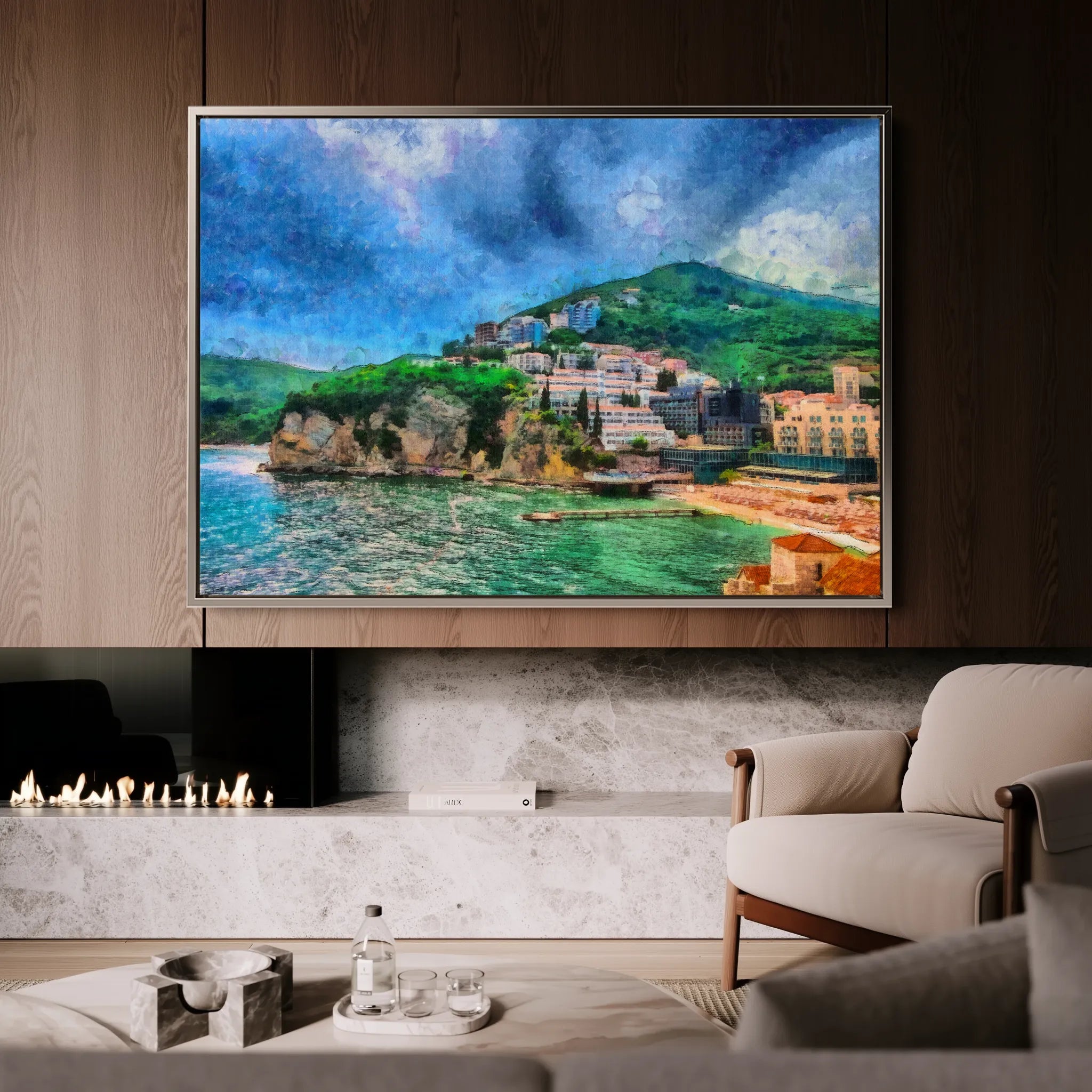 Landscape 022 Canvas Art 60 x 40 cm / Black