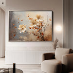 Floral 023 Canvas Art 60 x 40 cm / Black