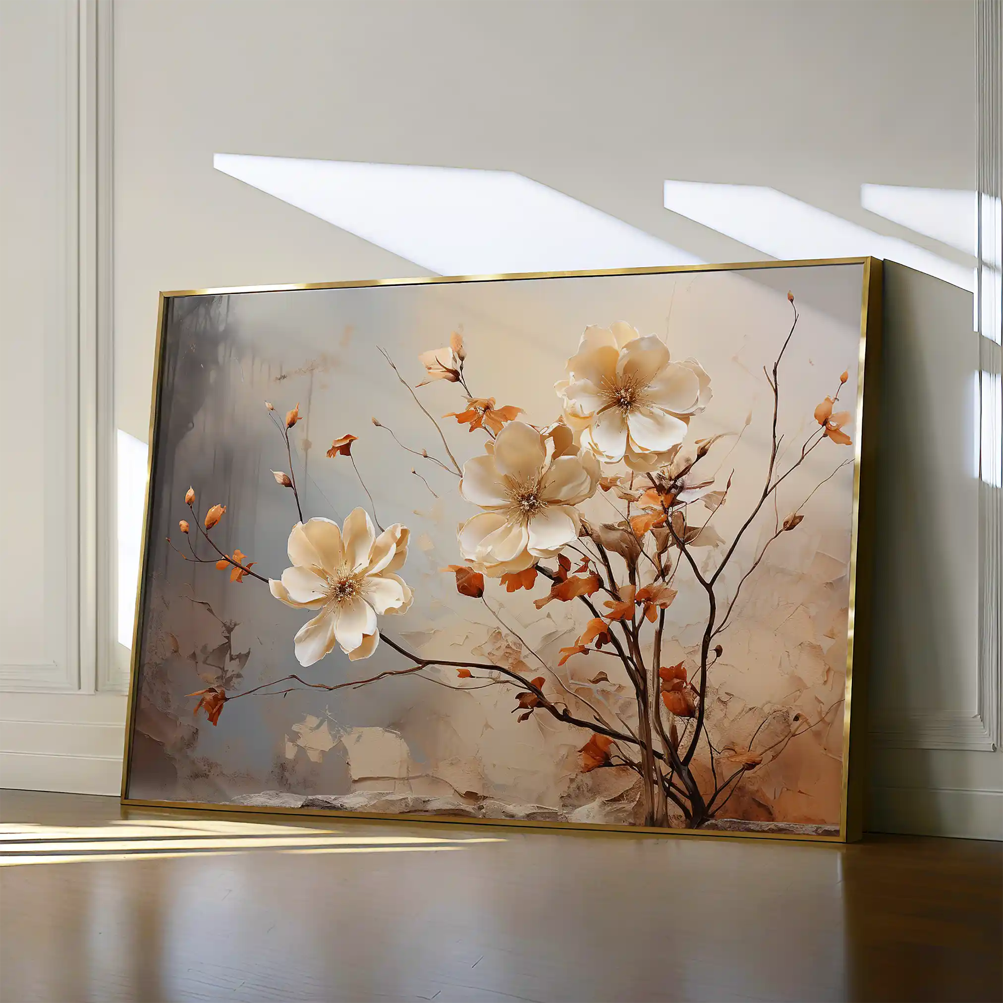 Floral 023 Canvas Art 60 x 40 cm / Black
