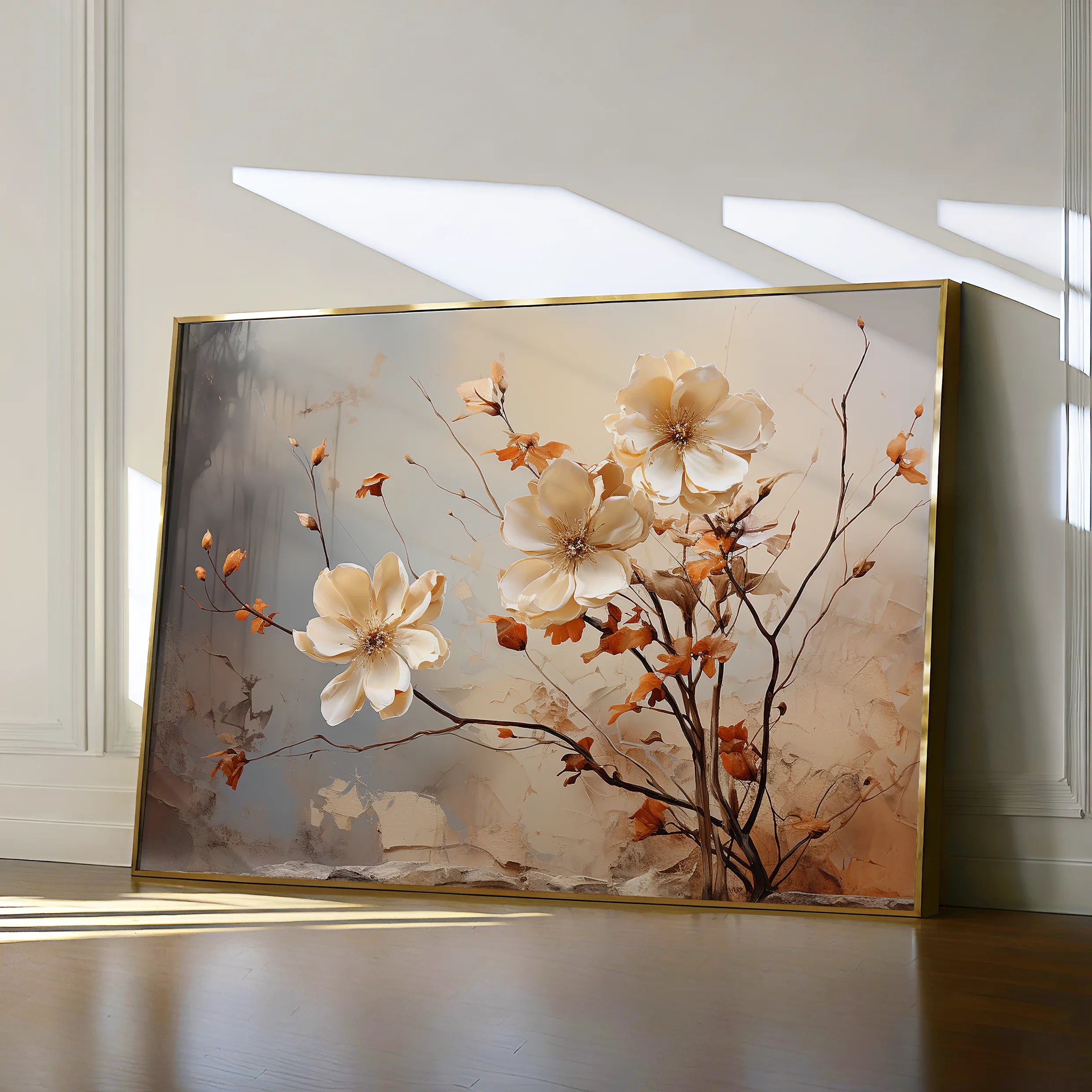 Floral 023 Canvas Art 60 x 40 cm / Black