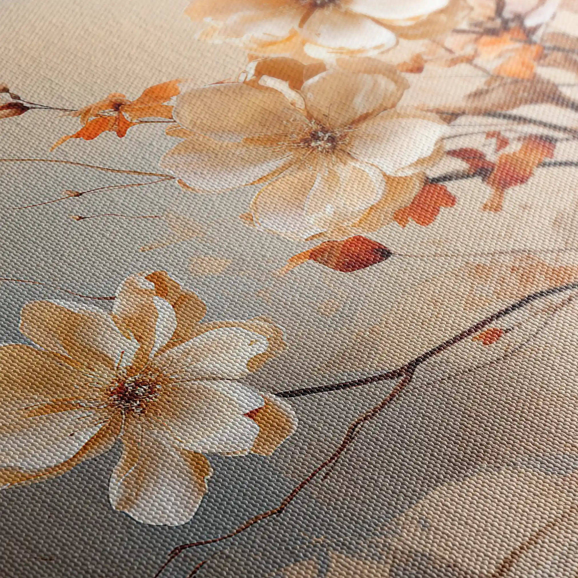 Floral 023 Canvas Art 60 x 40 cm / Black