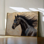 Horses 023 Canvas Art 60 x 40 cm / Black