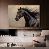 Horses 023 Canvas Art 60 x 40 cm / Black