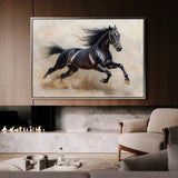 Horses 024 Canvas Art 60 x 40 cm / Black