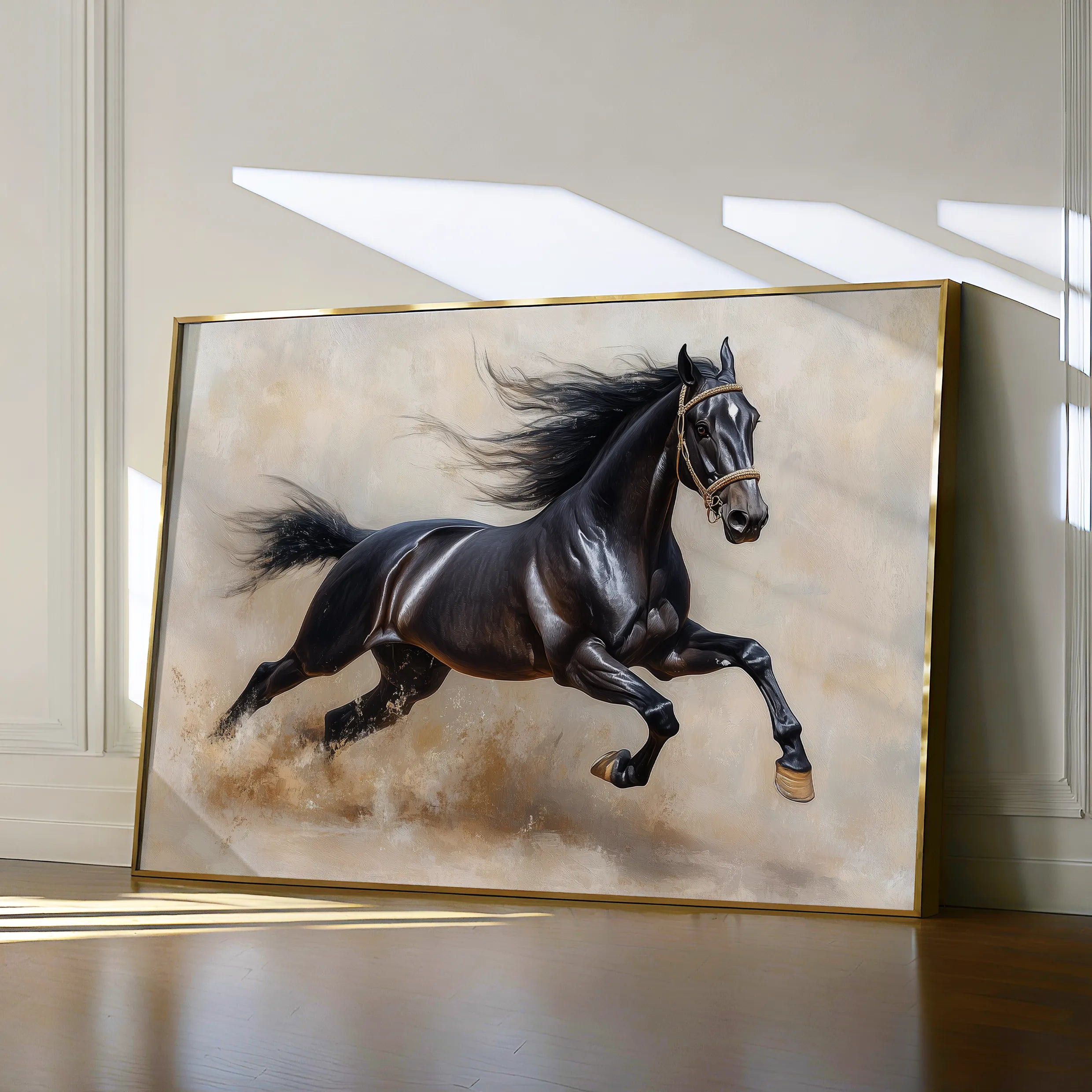 Horses 024 Canvas Art 60 x 40 cm / Black