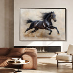 Horses 024 Canvas Art 60 x 40 cm / Black